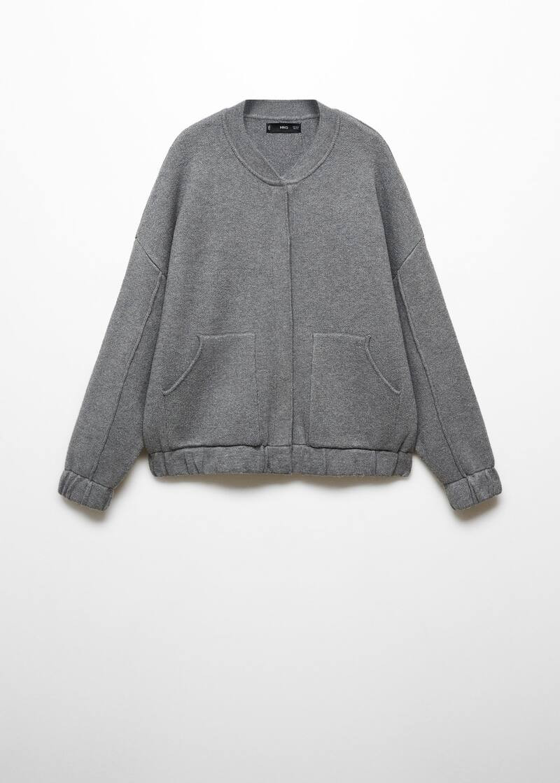 Knitted bomber jacket with seam detail | MANGO (US)