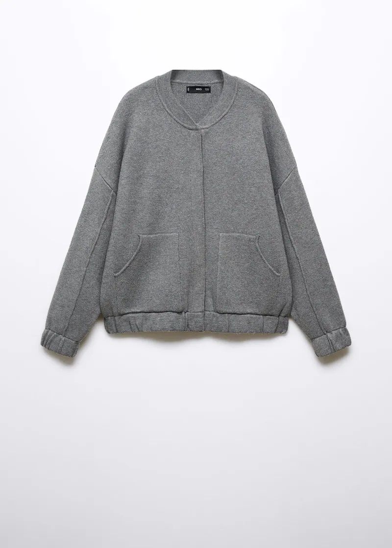 Knitted bomber jacket with seam detail | MANGO (US)