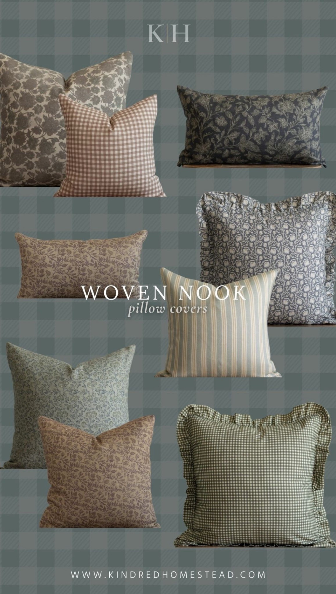 Layered patterns, timeless textures, and those little details that make a room feel collected instead of staged. ✨ These Woven Nook pillow covers are the perfect way to refresh a space without a full overhaul—mixing checks, stripes, and florals for that cozy, heritage-inspired look I love.

#LTKHome #LTKSeasonal #LTKHome
