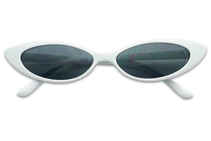 Mini Vintage Retro Extra Narrow Oval Round Skinny Cat Eye Sun Glasses Clout Goggles | Amazon (US)