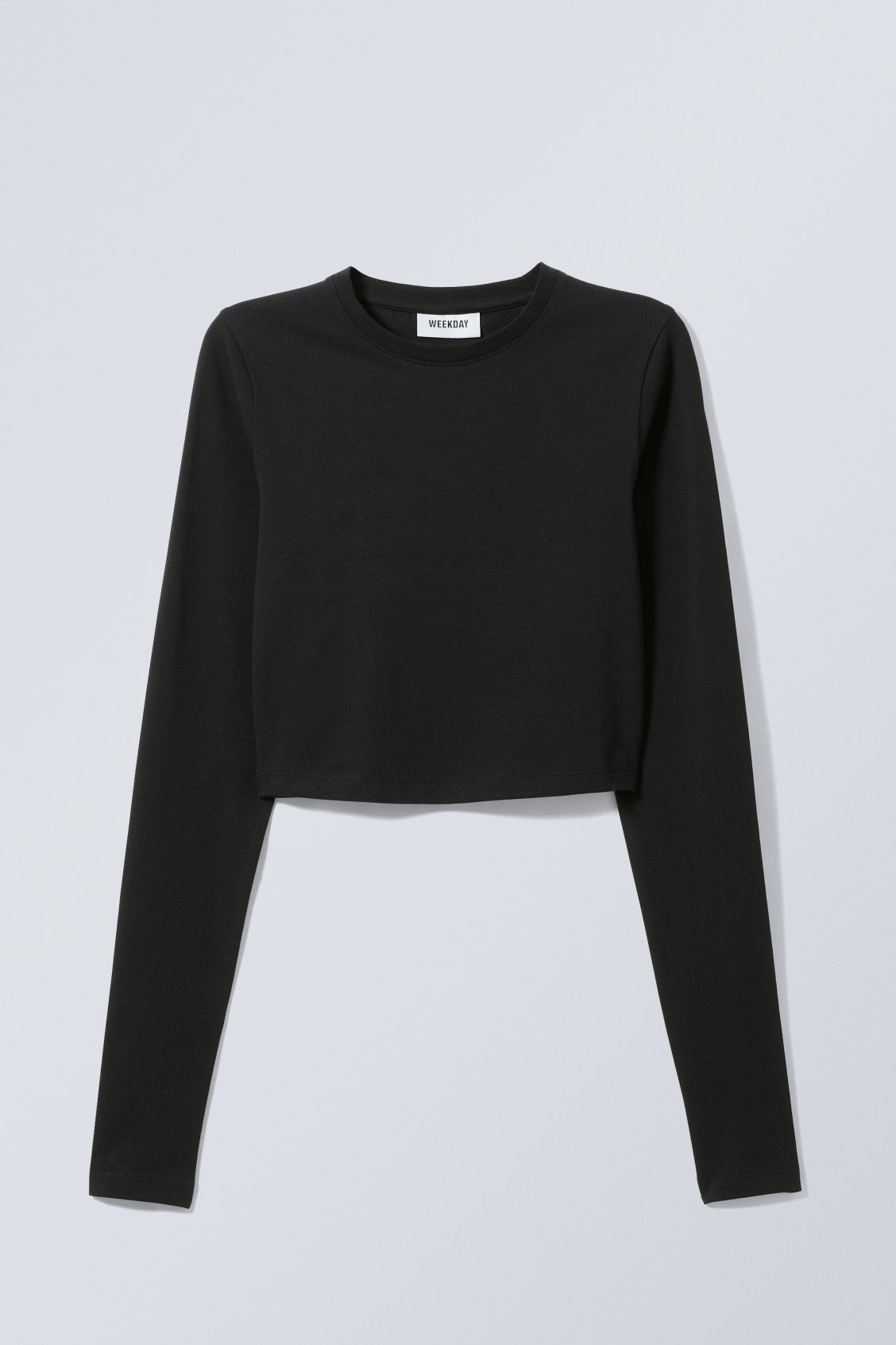 Mini Long Sleeve Crop Top - Black | Weekday