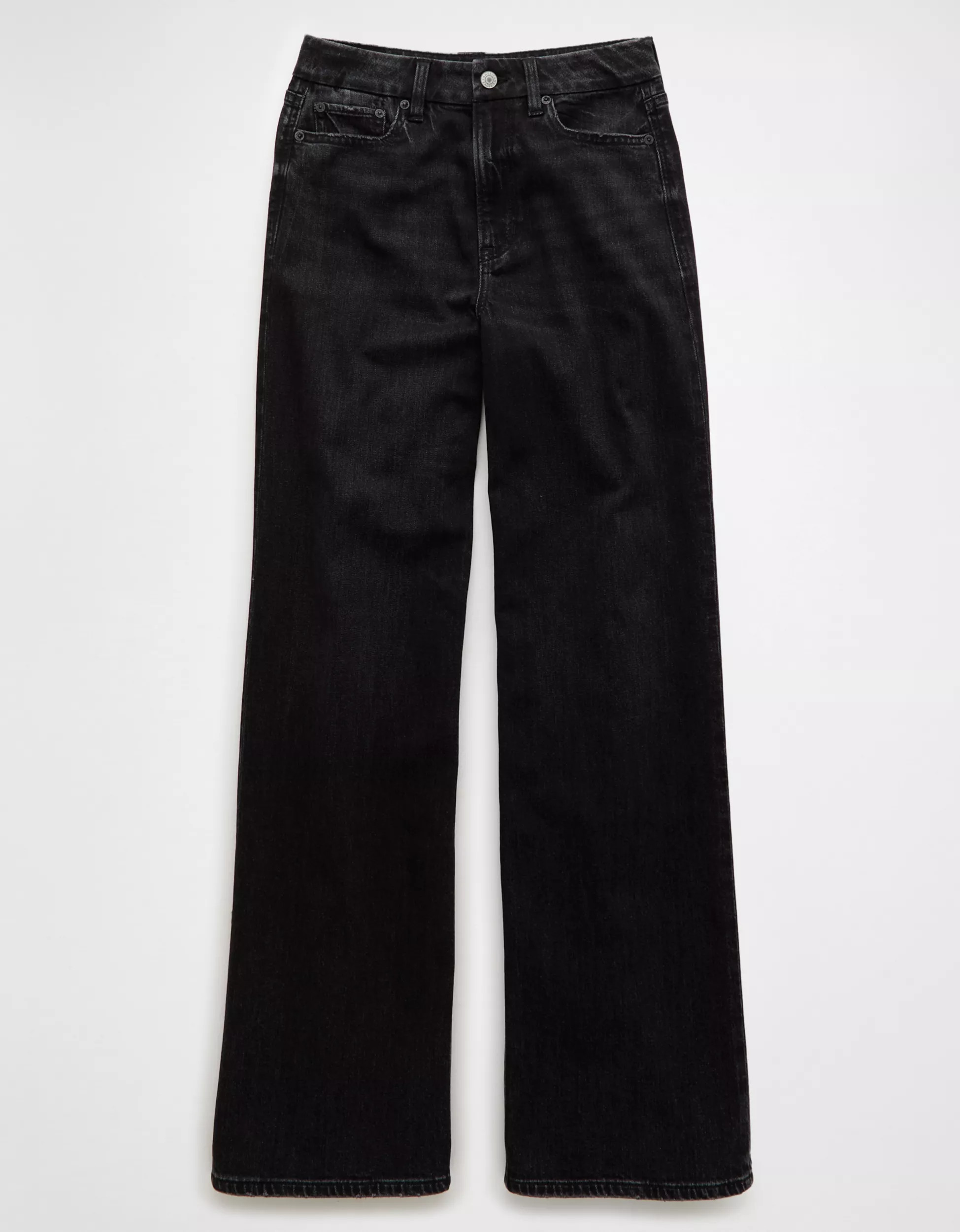 AE Dreamy Drape Stretch Curvy Super High-Waisted Baggy Wide-Leg Jean | American Eagle Outfitters (US & CA)