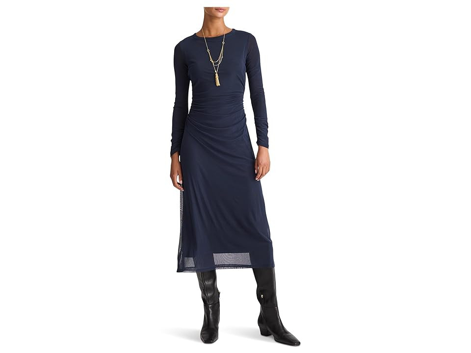Madewell Irina Dress Mesh Women's Dress Classic Navy : SM (Women's 2-4), Elastane/Polyester | Zappos