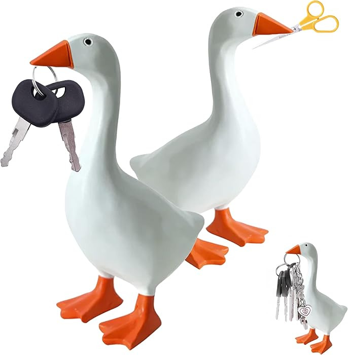 Desk Goose 7 Inches – Magnetic Goose Key Holder for Desktop, Cute Resin Goose Figurine with Str... | Amazon (US)