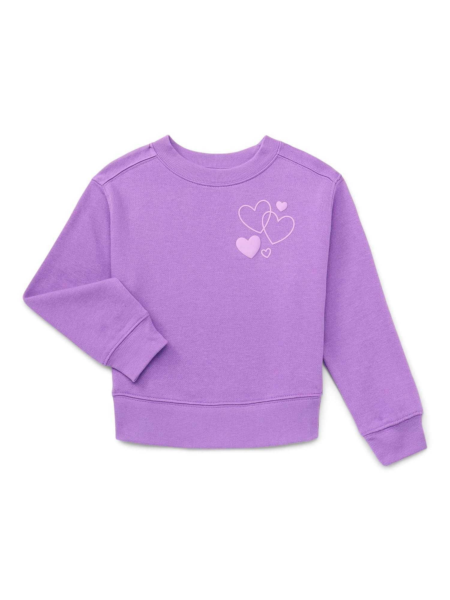 Wonder Nation Girls Fleece Pullover Sweatshirt, Sizes 4-18 & Plus | Walmart (US)