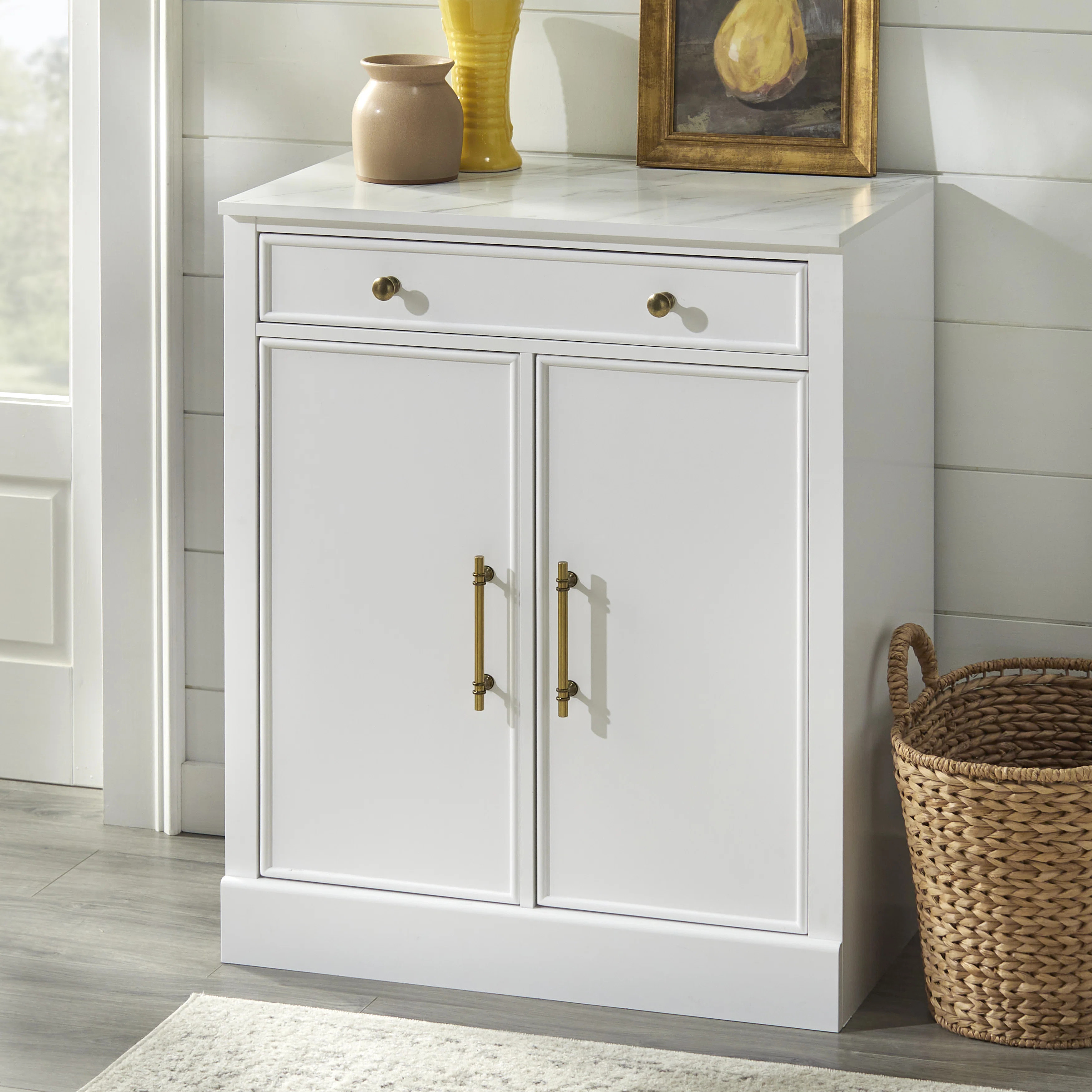 white cabinet glass doors | Wayfair North America