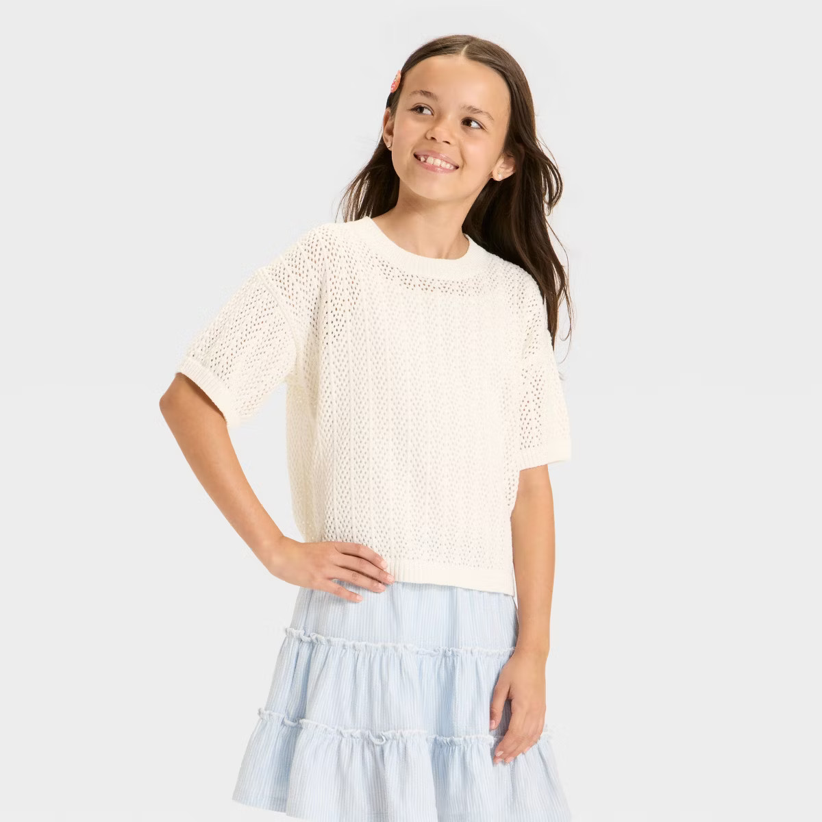 Girls' Short Sleeve Pullover Sweater - Cat & Jack™ | Target