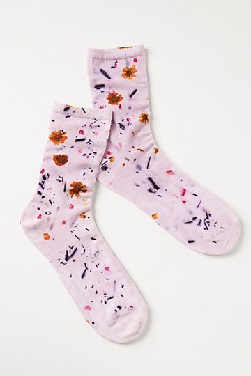 Flower-Dyed Crew Socks | Anthropologie (US)