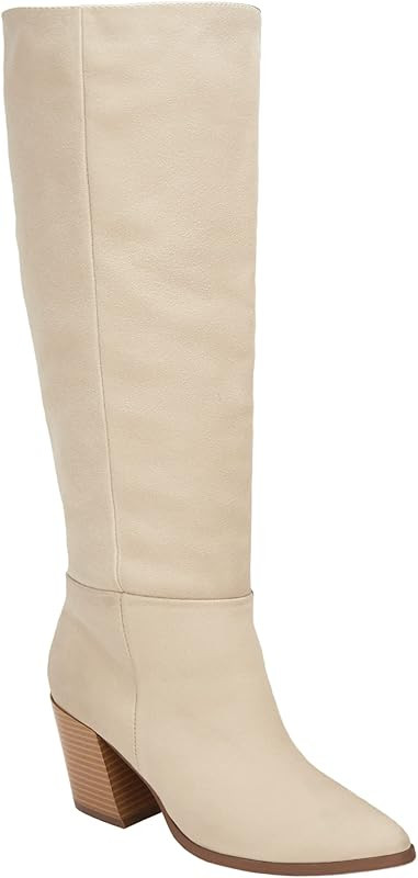 Juliet Holy Womens Knee High Boots Pointed Toe Mid Chunky Heel Side Zipper Fall Winter Boots | Amazon (US)