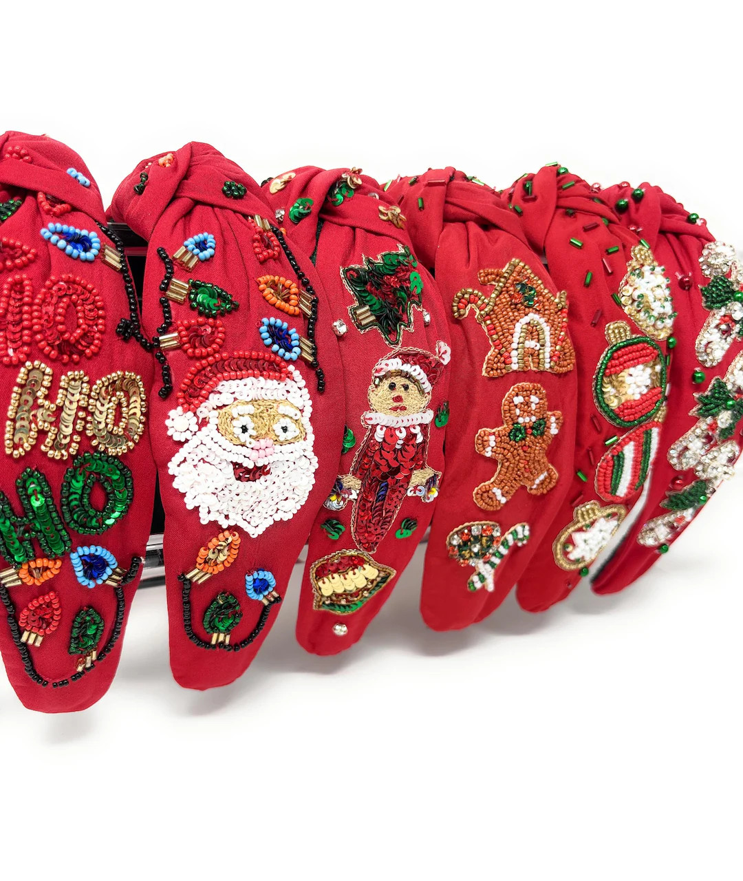 Unique Hand-beaded Christmas Knot Headbands for a Festive Look, Custom Headbands Holiday Headband... | Etsy (US)