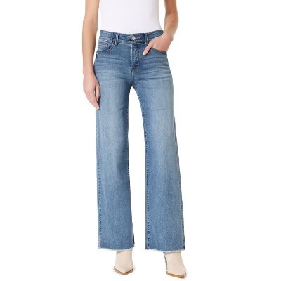Angels Forever Young Women's 360 Sculpt Mid-Rise Wide Leg Jeans, Bedford, 16 | Target