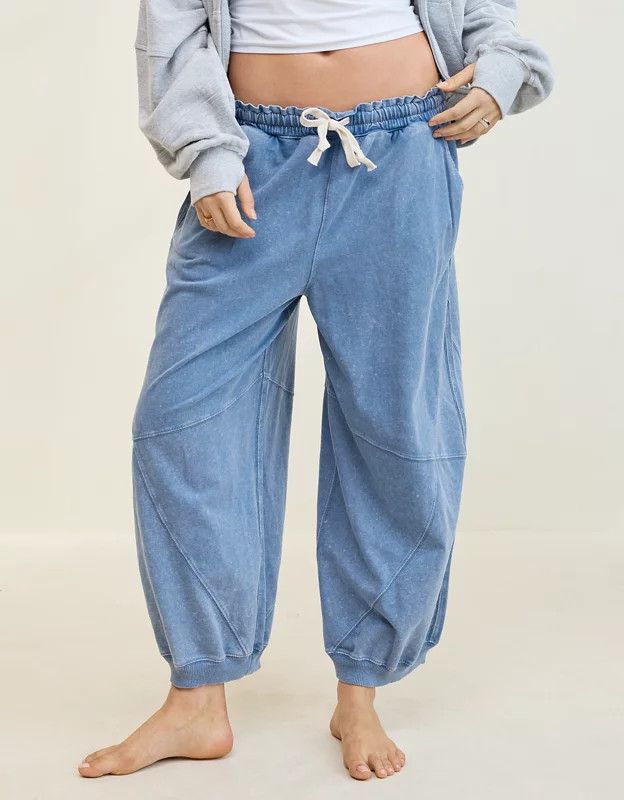 Aerie Baggy Barrel Leg Fleece Pant | American Eagle Outfitters (US & CA)