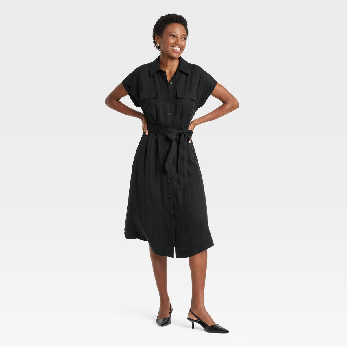 Women's Short Sleeve Midi Utility Shirtdress - A New Day™ | Target