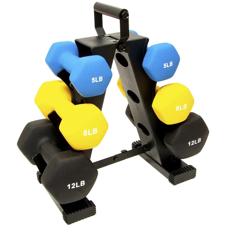 BalanceFrom Dumbbell Set with Stand (5lbs, 8lbs, 12lbs set) | Walmart (US)