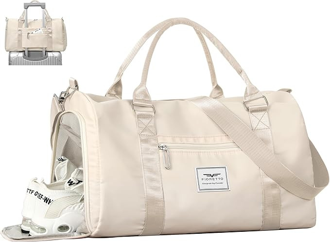 FIORETTO Womens Gym Tote Duffle Bag with Wet Pocket & Shoe Compartment, Sports Duffel Overnight W... | Amazon (US)