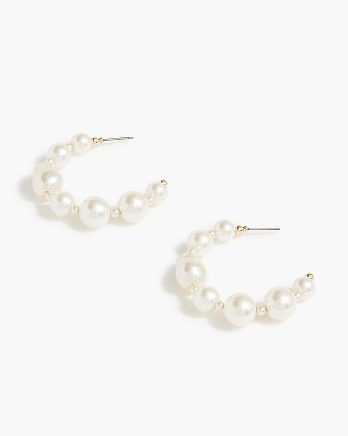 Pearl hoop earrings | J.Crew Factory
