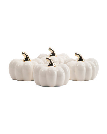 Set Of 4 3.75in Ceramic Pumpkins | TJ Maxx