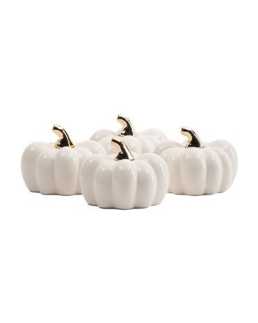 Set Of 4 3.75in Ceramic Pumpkins | TJ Maxx