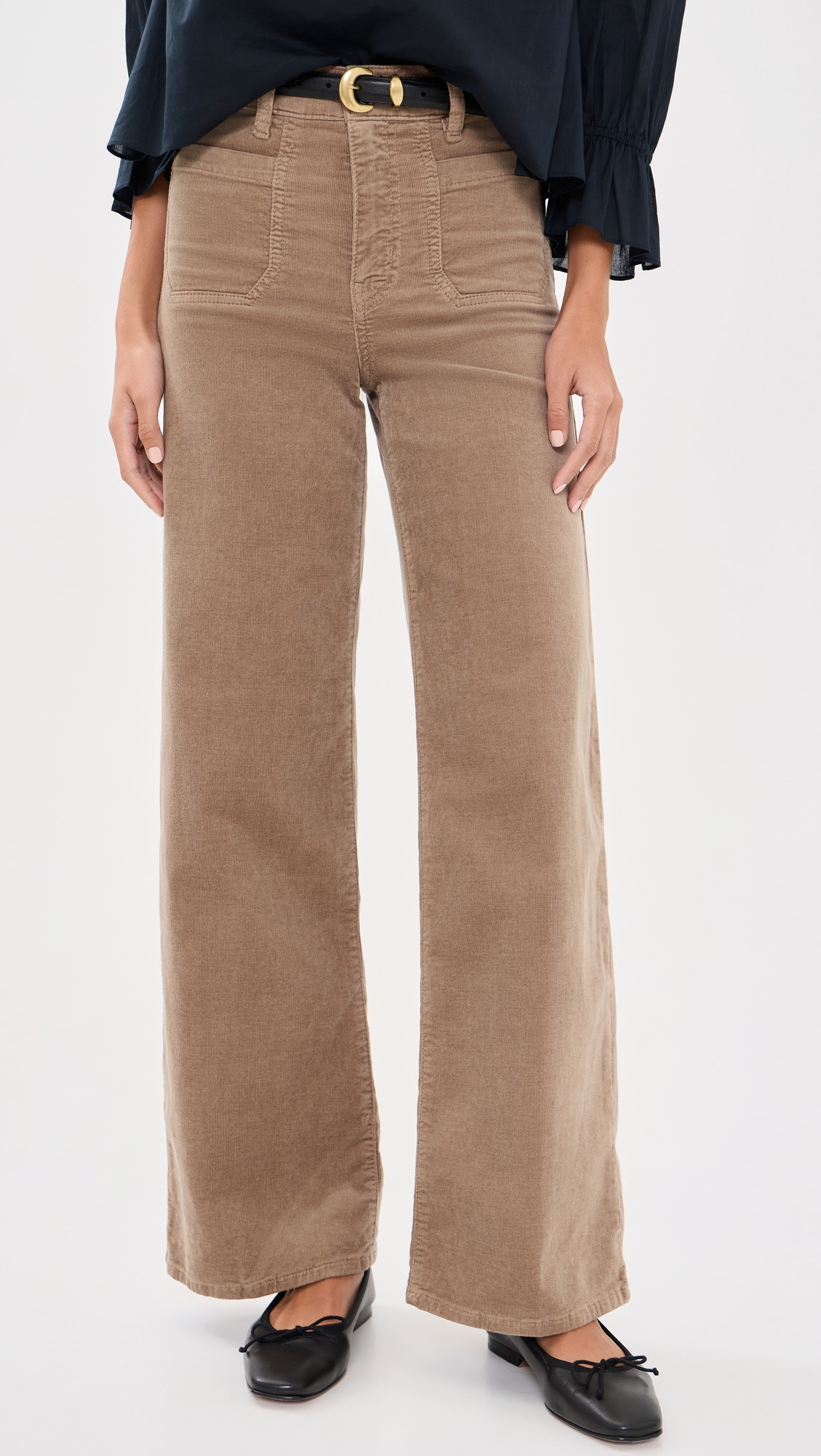 FRAME Le Slim Palazzo Modernist Corduroy Pants Soft Taupe 30 | Shopbop