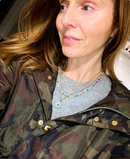 #neckmess from @uncommonjamee and @amazon
Cashmere sweater from @quince
Earrings from @uncommonjames
Raincoat from @jcrew (past season)

#cashmere #accessories 