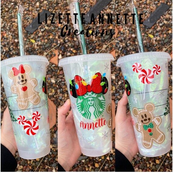 Read the full title
    Christmas Starbucks Cup | Disney Gingerbread Cup | Mickey & Minnie inspir... | Etsy (US)