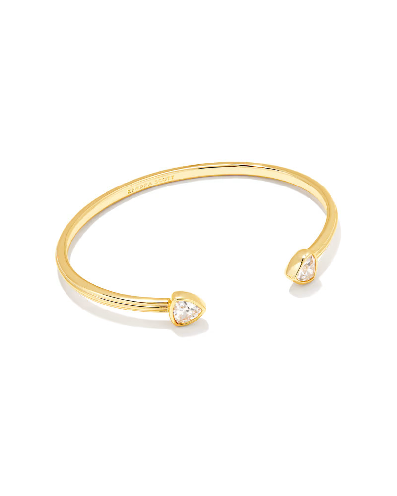 Arden Gold Cuff Bracelet in White Crystal | Kendra Scott | Kendra Scott