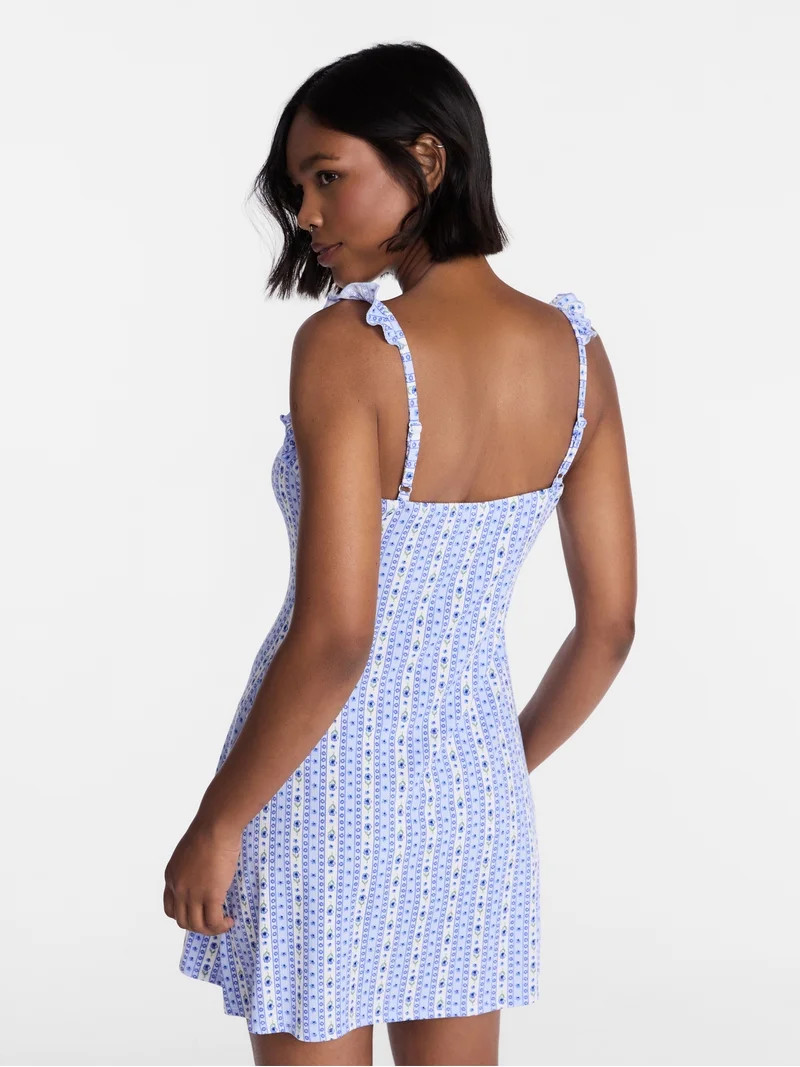 No Boundaries Ruffle Slip Dress, Women's XS-XXL | Walmart (US)