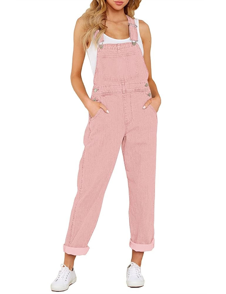 GRAPENT Overalls for Women Loose Fit Jean Denim Bib Jumpsuit Stretch Overall Pants | Amazon (US)