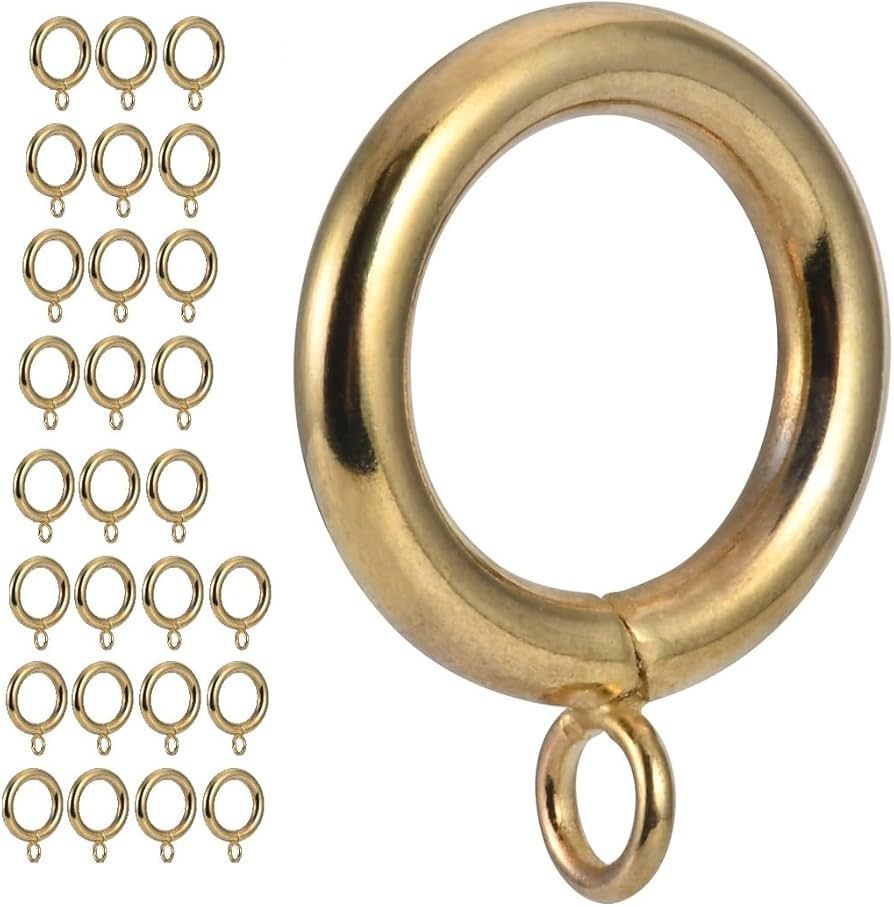 Curtain Ring Metal 28-Pcs 1.0 Inch Inner Diameter with Eyelets Fit Up to 0.8 Inch Rod Large Wire ... | Amazon (US)