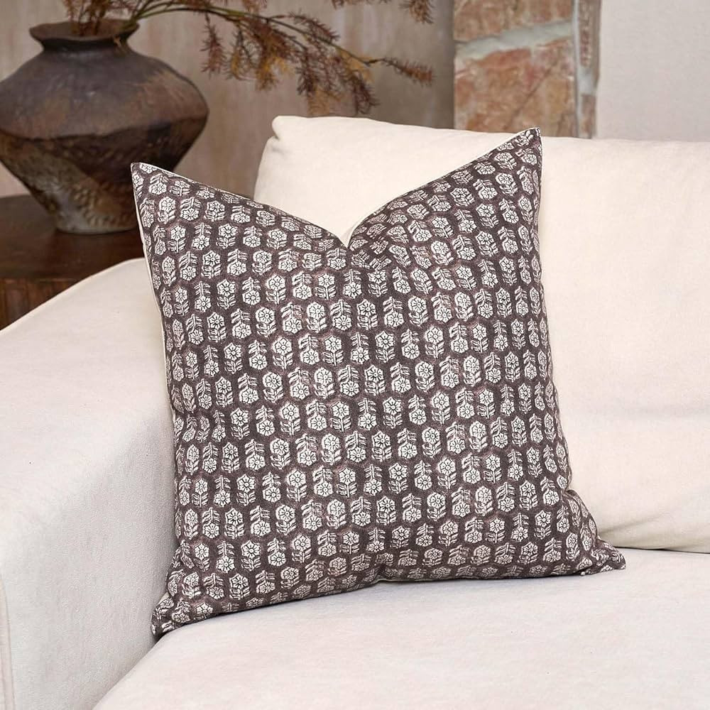 DOMVITUS Pillow Covers 20x20, Floral Pillow Covers, Couch Pillows for Living Room, Decorative Far... | Amazon (US)