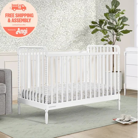 Delta Children Lily 4-in-1 Convertible Crib - Greenguard Gold Certified, Bianca White | Walmart (US)