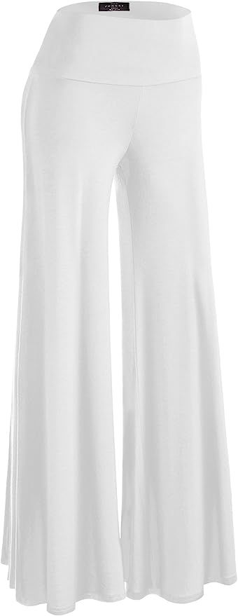 Made By Johnny MBJ Women's Casual Comfy Solid/Tie Dye Wide Leg Palazzo Lounge Pants (XS~5XL) | Amazon (US)