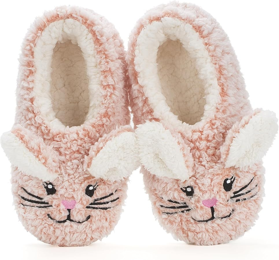 Cute Animal House Slippers, Warm Fuzzy Slipper Socks with Grippers Non Slip, Cozy Funny Gifts | Amazon (US)