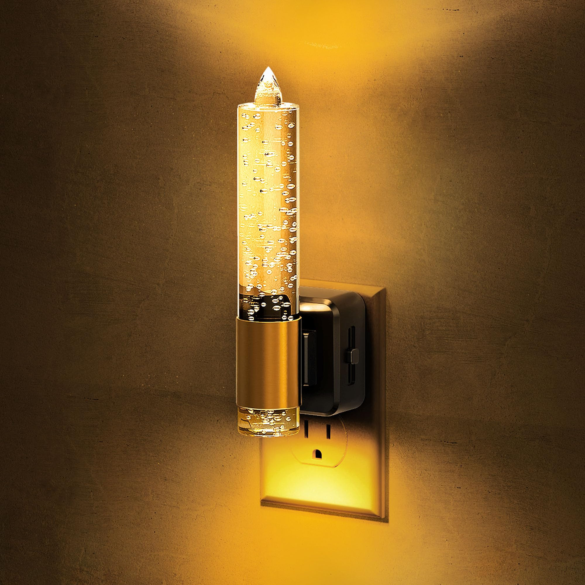 L LOHAS LED Night Light, Amber Candle Night Lights Plug into Wall, 0-100 LM Dimmable Nightlight, ... | Amazon (US)