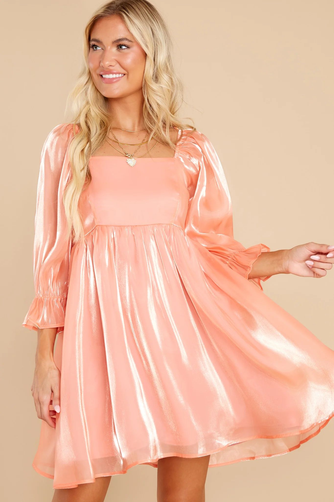 Madly In Love Apricot Dress | Red Dress 