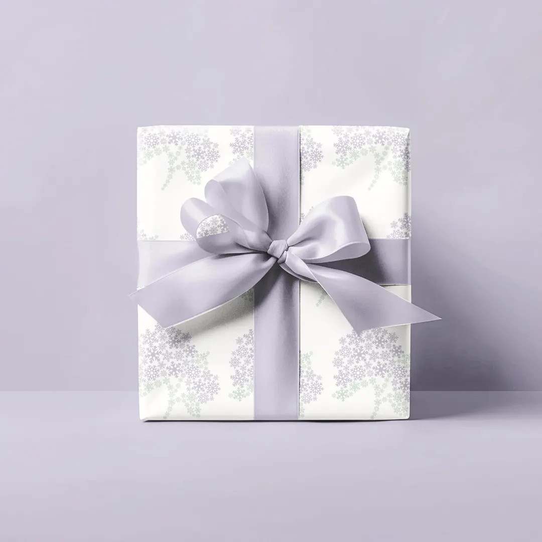 Snowflake Hydrangea Lavender Wrapping Paper, Gift Wrap, Modern Pastel Holiday, Elegant Christmas ... | Etsy (US)