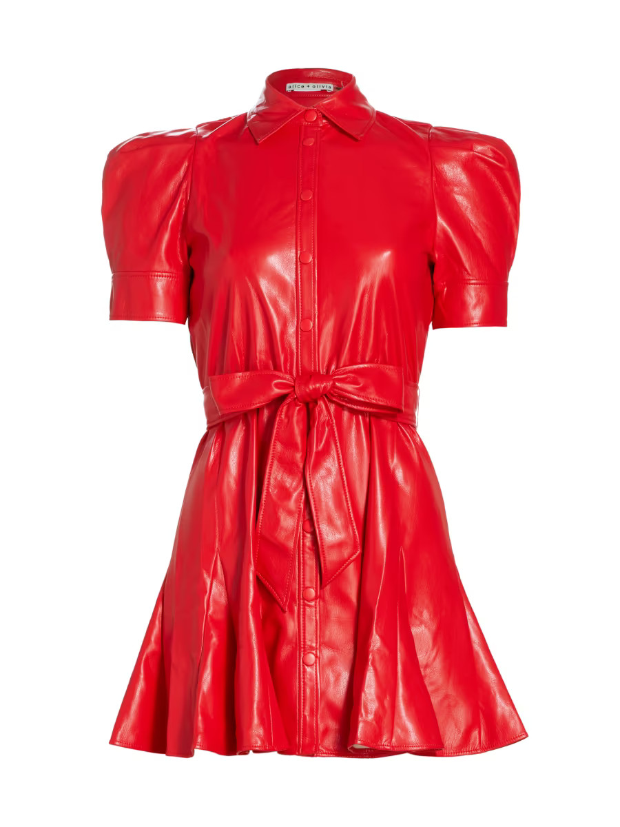 Lurlene Faux-Leather Fit & Flare Minidress | Saks Fifth Avenue