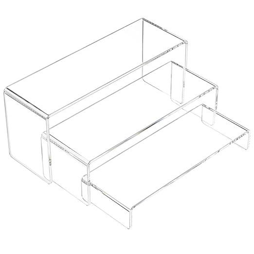 NIUBEE Acrylic Display Riser, 3 Pcs 9" Large Acrylic Risers, Clear Rectangular Stands for Candy D... | Amazon (US)