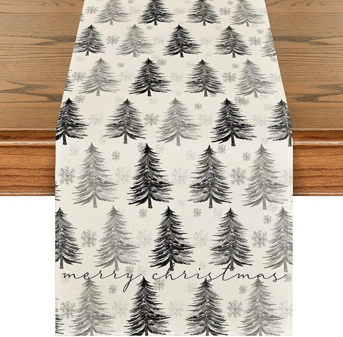 Artoid Mode Xmas Trees Snowflake Christmas Table Runner, Seasonal Winter Kitchen Dining Table Dec... | Amazon (US)