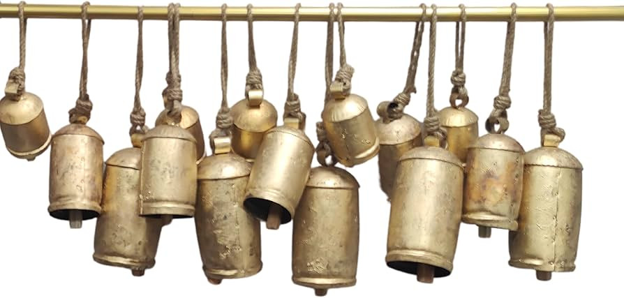 Cow Bells Giant Vintage Rustic Tin Metal Set of 15: Handmade XXL Antique Brass Decor for Holidays... | Amazon (US)