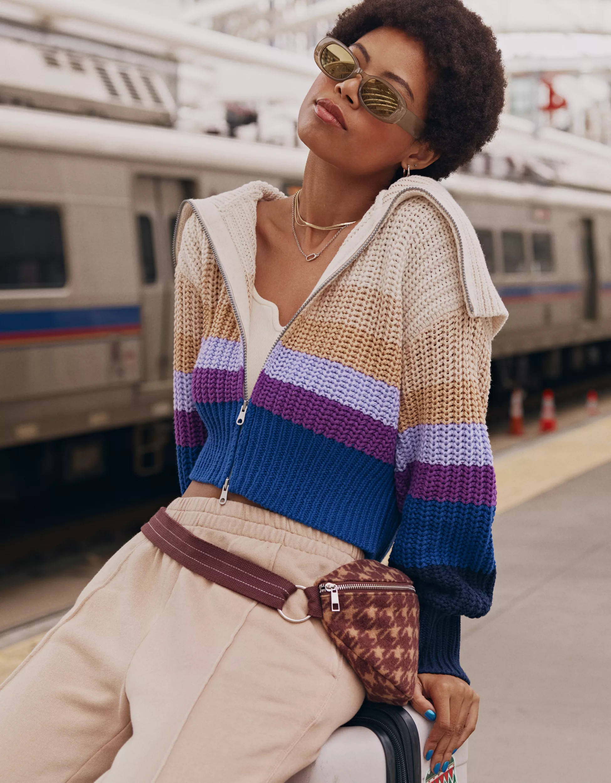 Aerie Double Zip Cardigan | Aerie