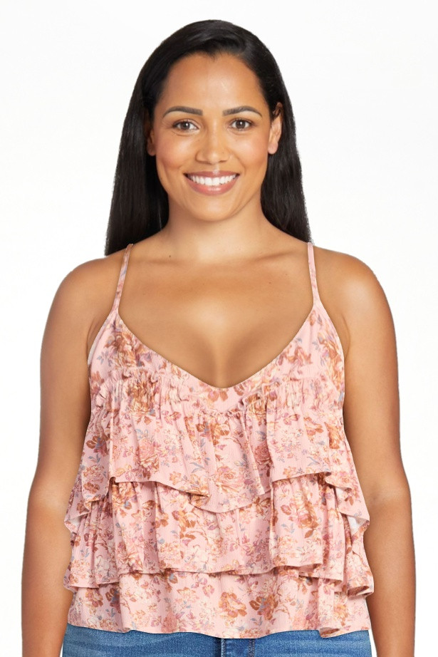 Madden NYC Women's Sleeveless Tiered Tank Top, Sizes XXS-XXL | Walmart (US)