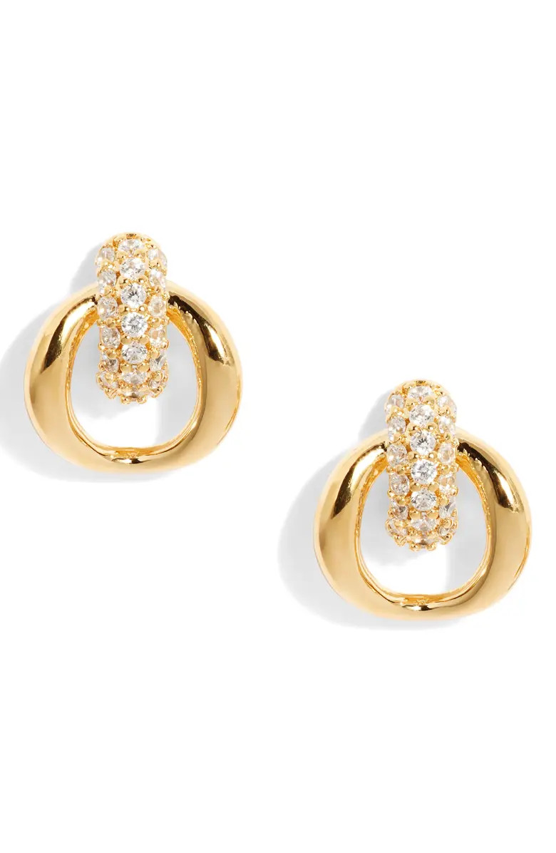Pavé Cubic Zirconia Doorknocker Earrings | Nordstrom