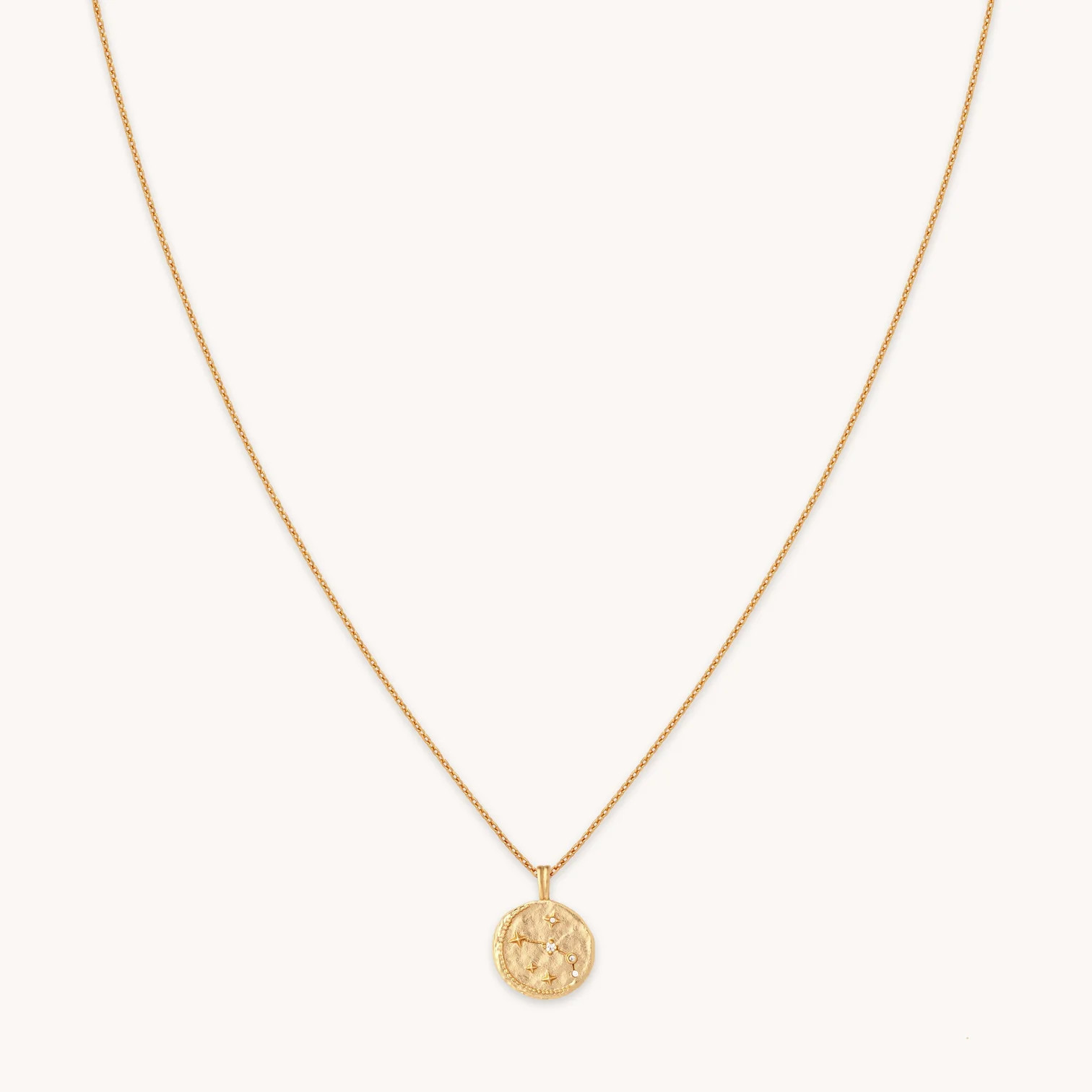 Aries Zodiac Pendant Necklace in Gold | Astrid & Miyu UK