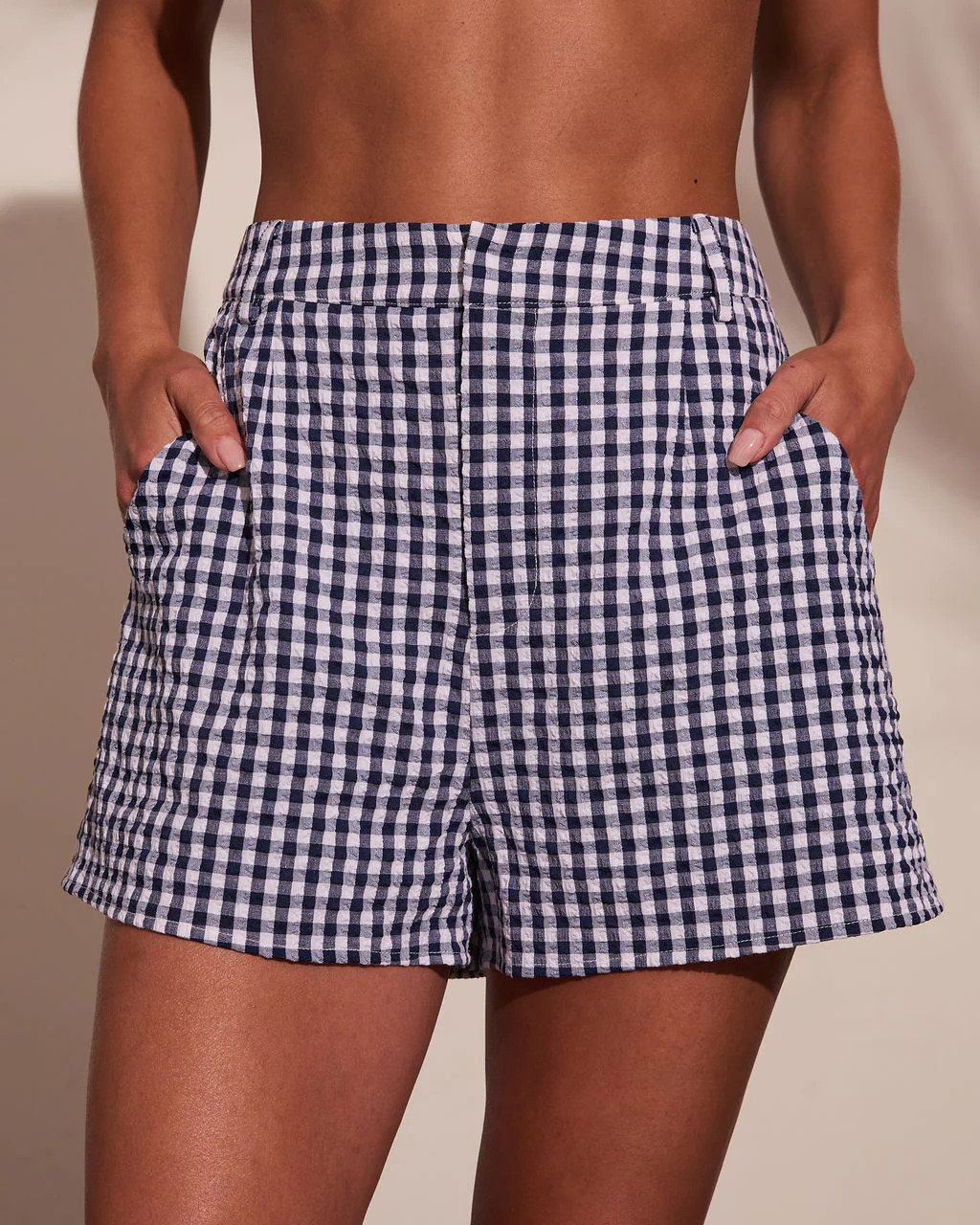 Summer Calling Gingham Print Mid Rise Shorts | VICI