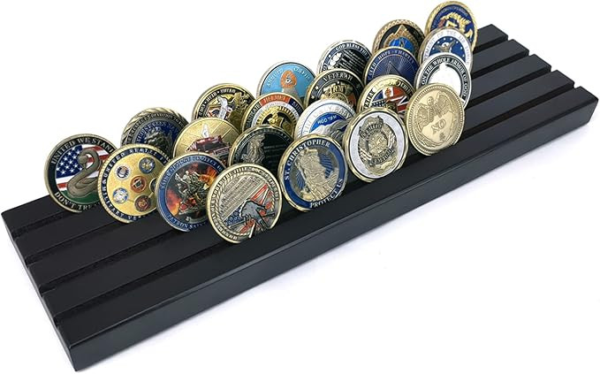 4 Rows Coin Holder, Military Collectible Challenge Coin Display Holder Stand,Holds 32-36 Coins (L... | Amazon (US)