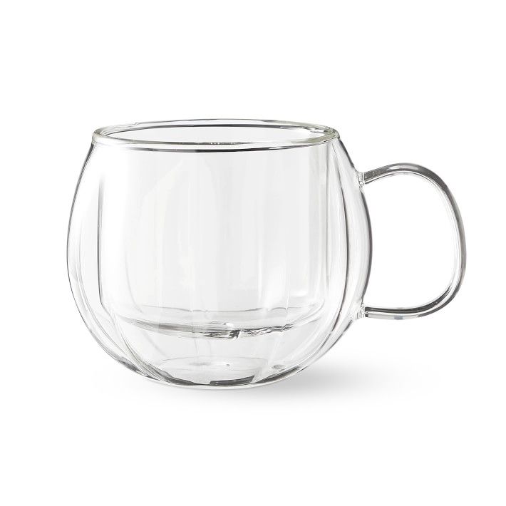 Pumpkin Double-Wall Glass Mugs, Set of 4 | Williams-Sonoma