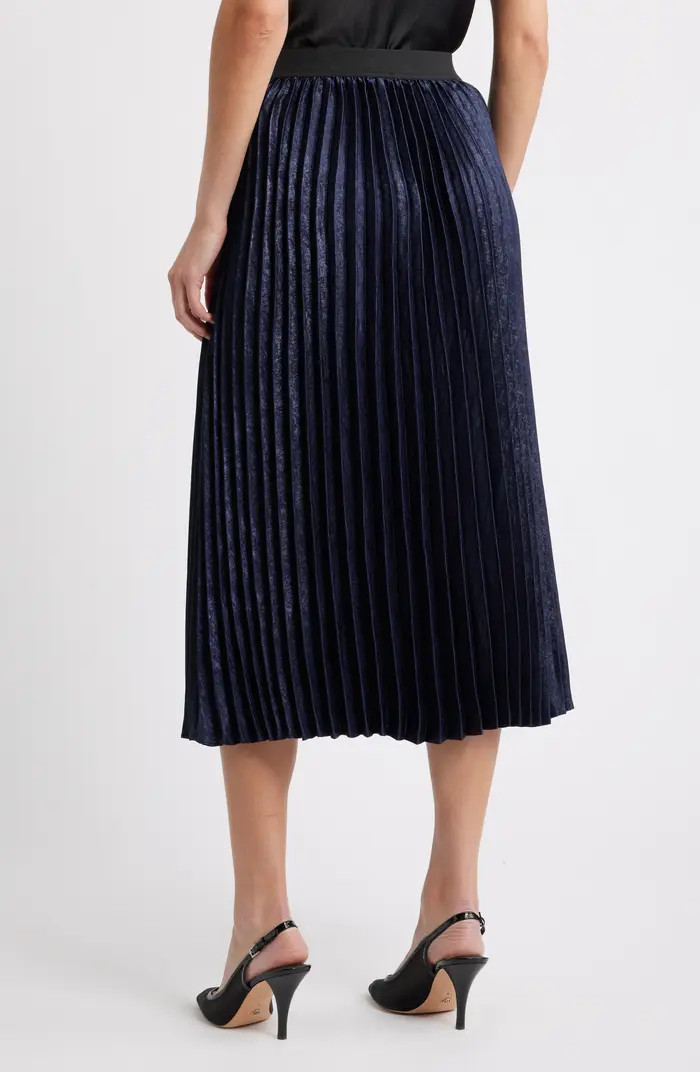 Pleated Metallic Midi Skirt | Nordstrom