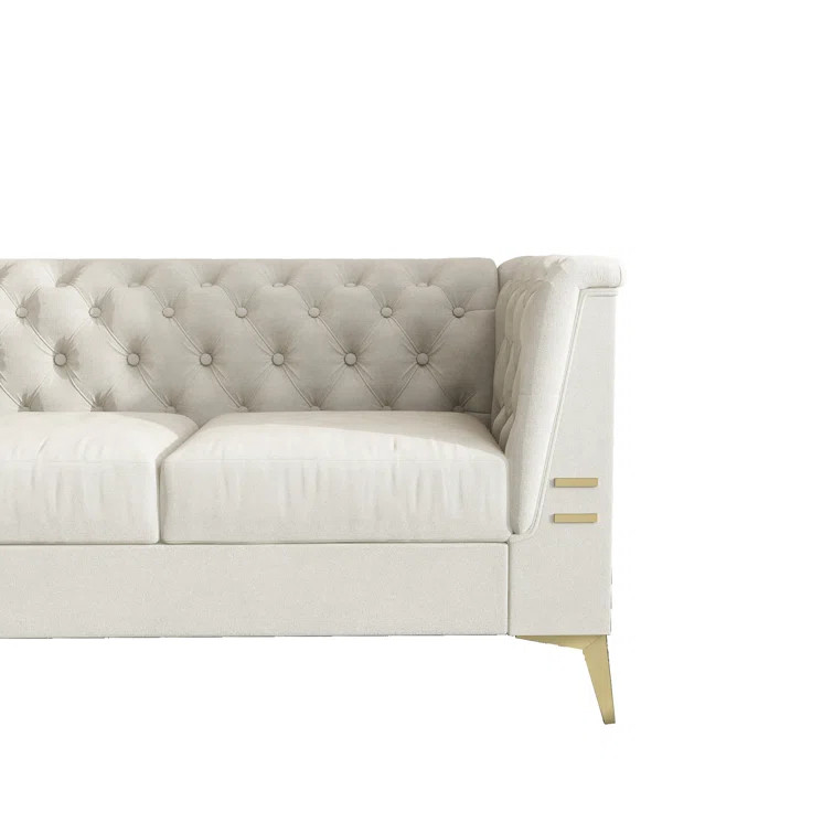 Rakeya 82.68'' Velvet Chesterfield Sofa | Wayfair North America