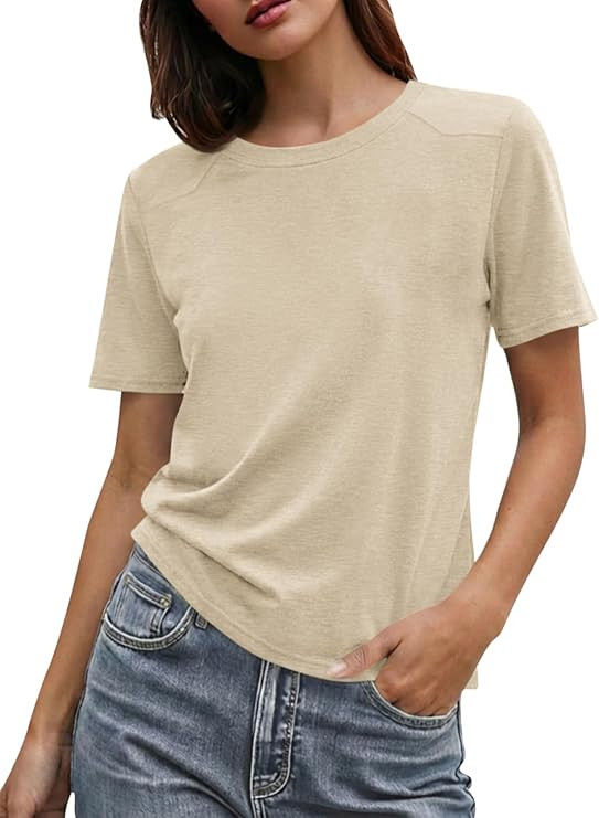 Cicy Bell Womens Summer Short Sleeve T-Shirts Trendy Casual Crew Neck Tops Loose Fit Basic Tees | Amazon (US)